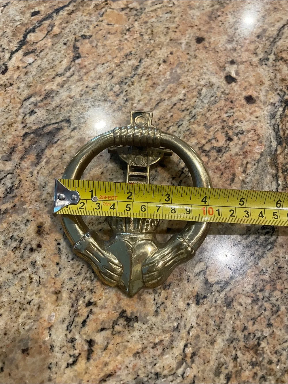 Vintage Solid Brass Claddagh Door Knocker